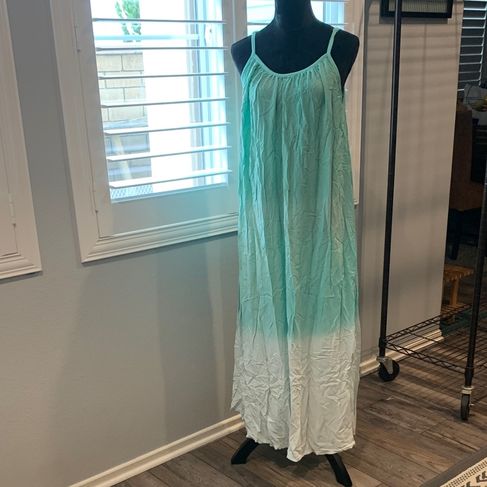 ETC Ombre Green and White Maxi Dress
